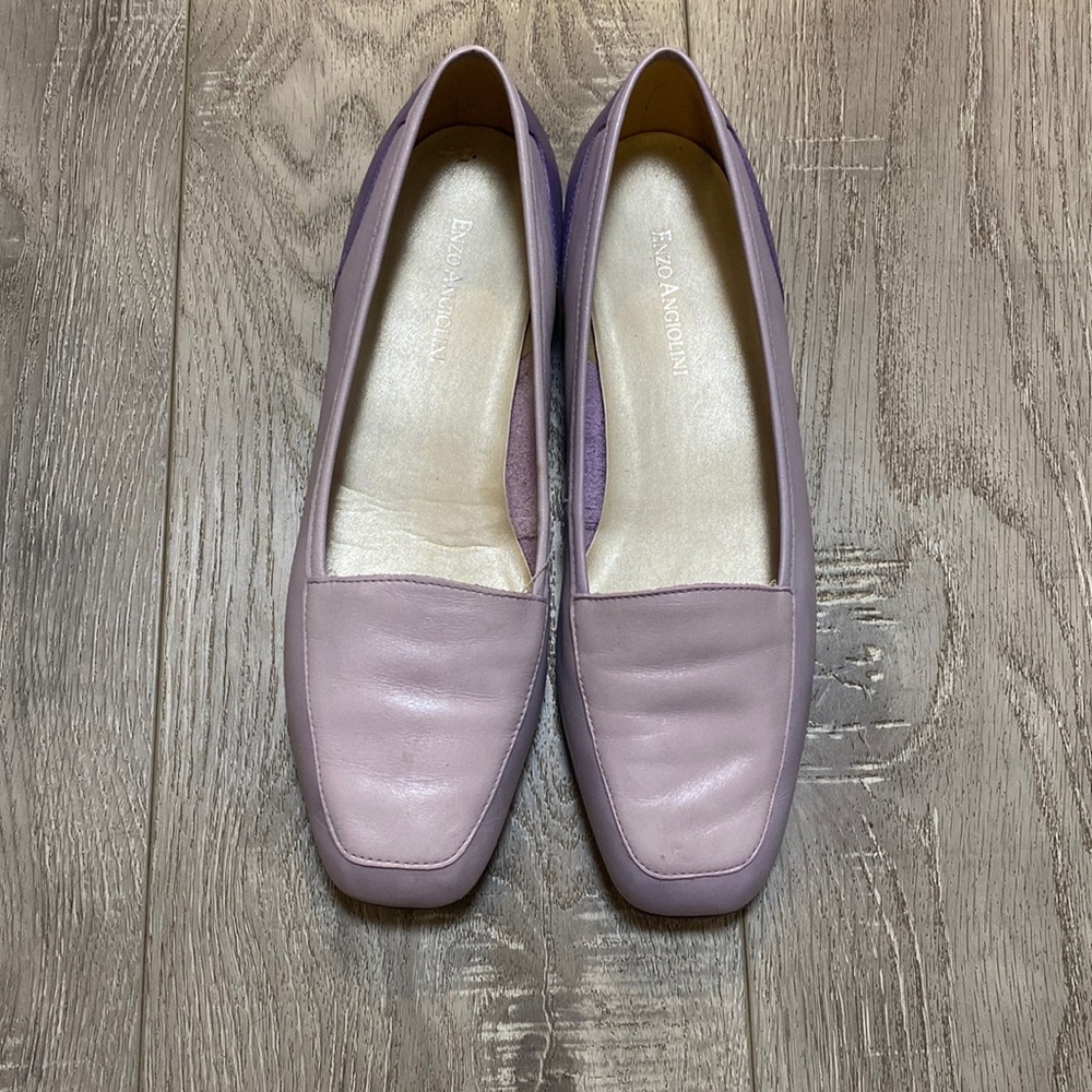 Vintage Enzo Angiolini 8M leather loafer flats in lilac/purple